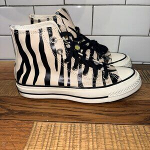 Women's Converse Chuck 70 Hi Shoes Zebra Print Size 7 Glow in the Dark Sneaker
